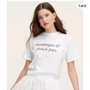 Kate Spade White Tee with Chic Text